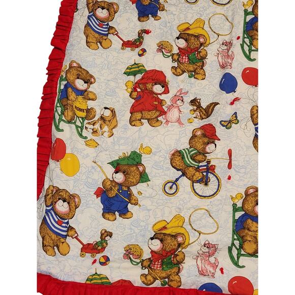 Vintage Cranston Fabric Honey Bear Teddy Bear Baby Blanket - Picture 5 of 7